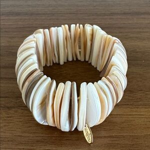 Elegant Cream and Brown Shell Bracelet